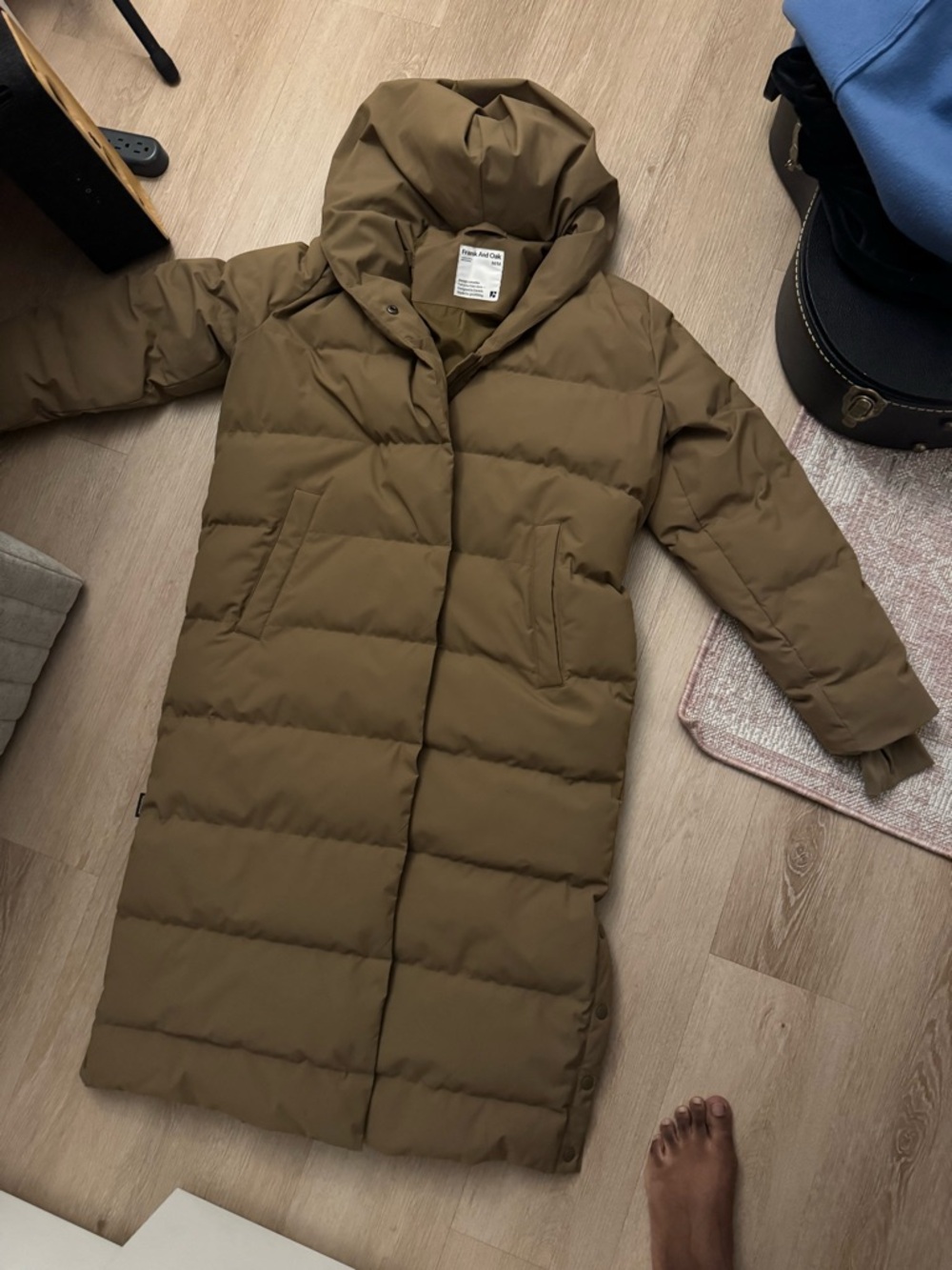 Frank And Oak Olive Green Puffer Jacket